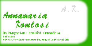 annamaria komlosi business card