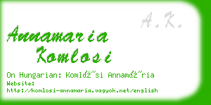 annamaria komlosi business card